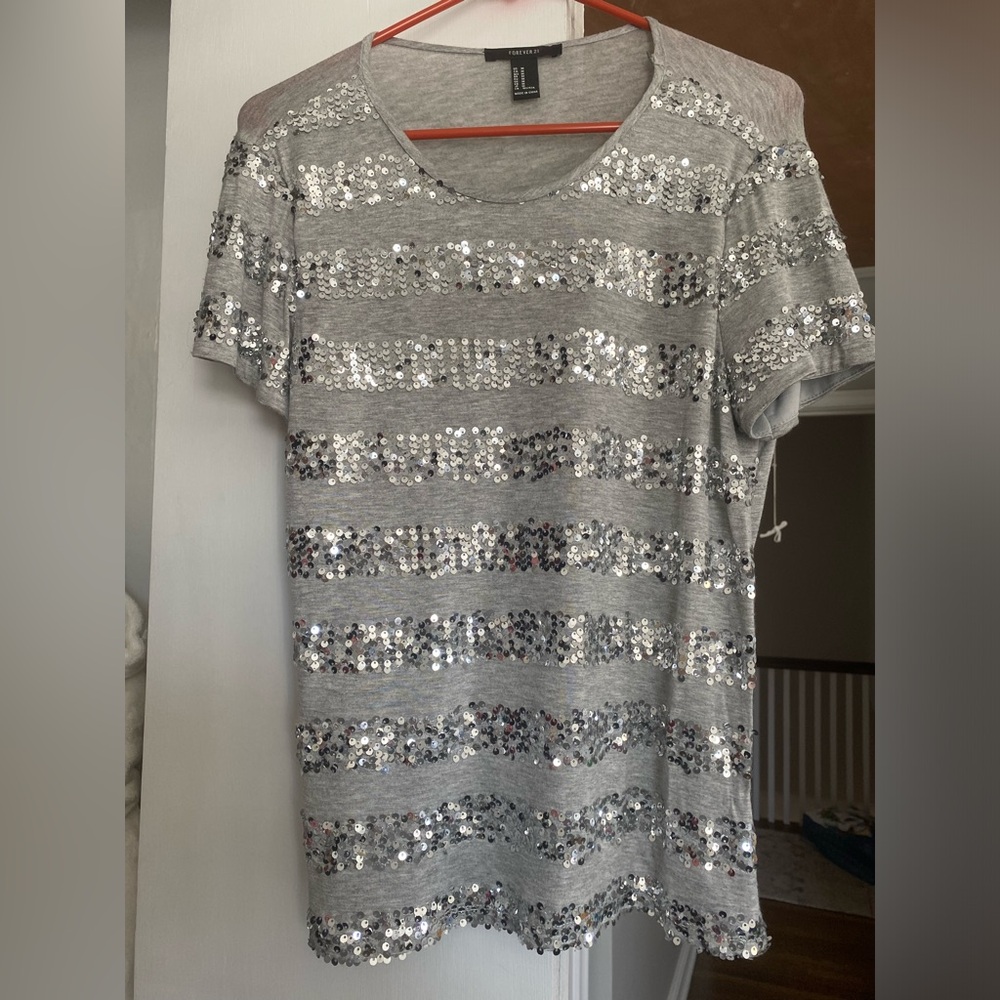 Grey sequin shirt